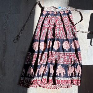 Vintage Bohemian Print Women's Wrap Skirt